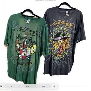 Ed Hardy 100% Cotton XXL T- shirts- bundle of 2